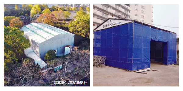 全天候型仮設屋根「簡易屋根トラス」