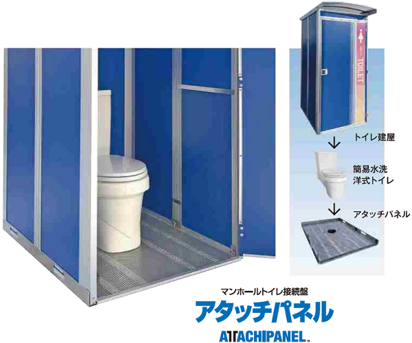 Assembly-Type Emergency Toilet Unit (Toilet Housing / Simple Flush Toilet / Attachment Panel)画像